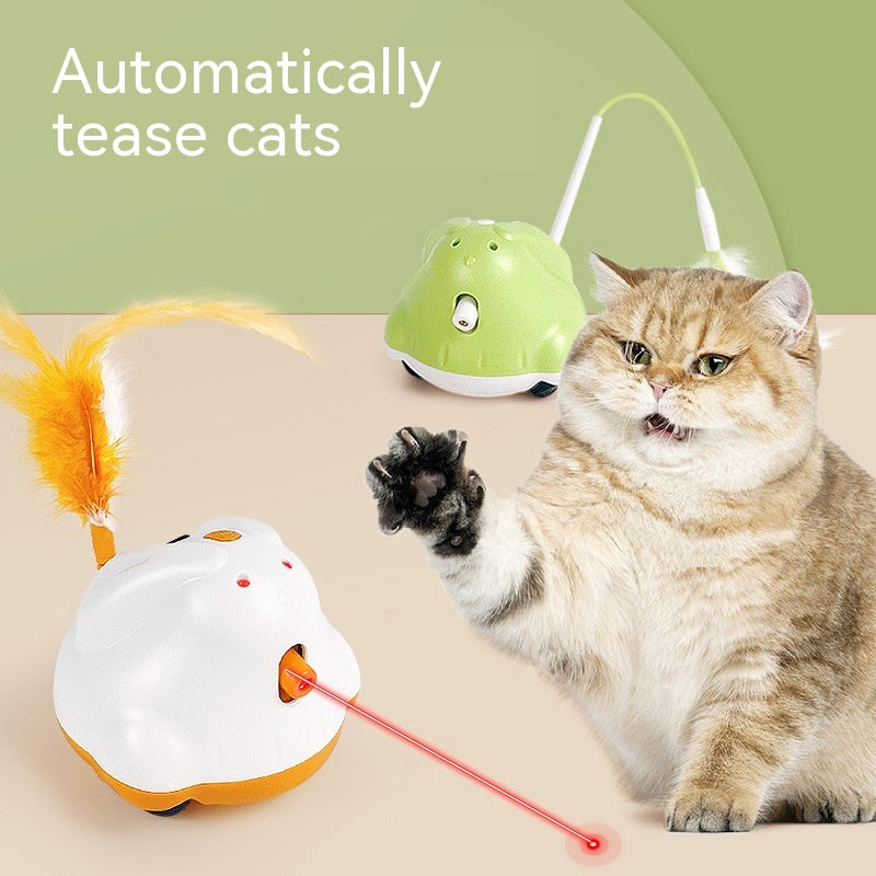 Automatic Laser Cat Toy with Feather Teaser Rod product photo
